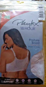 Playtex 18 hour bra E525 Posture Boost Front Close 46DD White NEW - Picture 1 of 8
