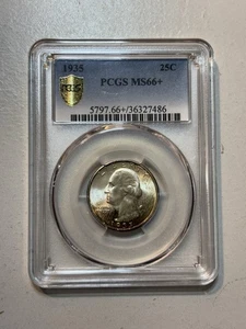 1935 Washington Quarter PCGS MS66+ Beautiful Toning - Picture 1 of 8
