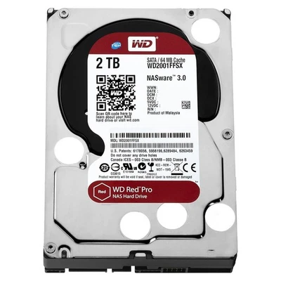 WD Red Pro Nasware 3.0 Festplatte HDD 2tb 3,5 " SATA 3 7200rpm 64mb Aufbereitet - Bild 1 von 4