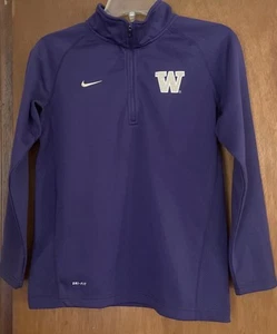 Washington Huskies Youth M Pullover Lightweight Nike Dri Fit Zipper Sweatshirt - Picture 1 of 20