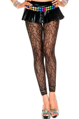 sexy MUSIC LEGS floral LACE seamless FOOTLESS tights LEGGINS stockings PANTYHOSE - Image 1 of 2