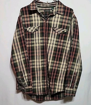 GH Bass Co Mens Cotton Plaid Flannel Long Sleeve Button Down Shirt Large - Image 1 of 4