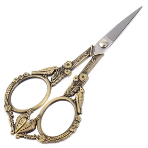 Beauty Scissors Vintage Animals Flower Bird Work Hair Professional - Picture 1 of 13