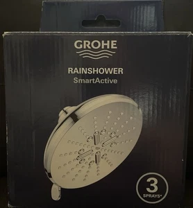 GROHE 26789000 SmartActive Multifunction Rain Shower Head, Chrome, Open Box NEW - Picture 1 of 9
