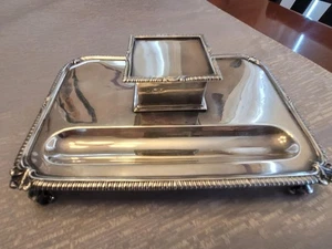 7 1/2" Sterling Silver Inkwell and Stand - Picture 1 of 14