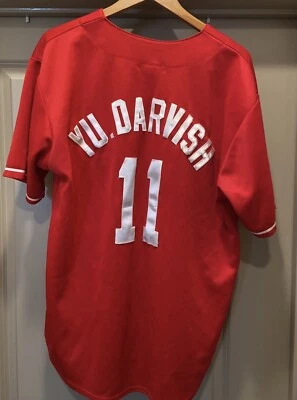 TEXAS RANGERS MLB Jersey Throwback Classics YU DARVISH Size XL  Red - Image 1 of 3