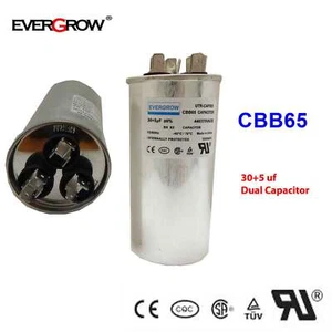 Motor Run Capacitor Dual 30+5mfd 30uf 30mfd 5uf 370VAC 440V Round Metallized - Picture 1 of 1