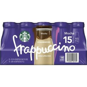 Starbucks Frappuccino Mocha Iced Coffee, 9.5 Oz, 15 Pack Bottles
