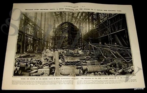 BRITISH FLEET BUILDING & BATTLE 1916 PICTORIAL WORLD WAR I + KITCHENER DEATH - Picture 1 of 4