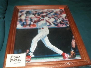 RICHIE SEXSON AUTOGRAPH  8x10 FRAMED  AUTOGRAPHED COLOR PHOTO CLEVELAND INDIANS - Picture 1 of 2