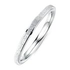 Stainless Steel 2mm Thin Sand Blasted Band Ring Size 4-8 Rose Gold Plated-silver