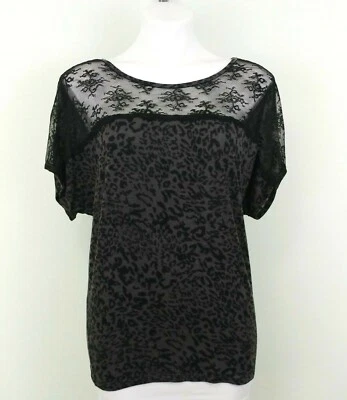 Apt. 9 Camisa de pijama para mujer, talla mediana, gris, negro, rayón, spandex Foto 1 de 3