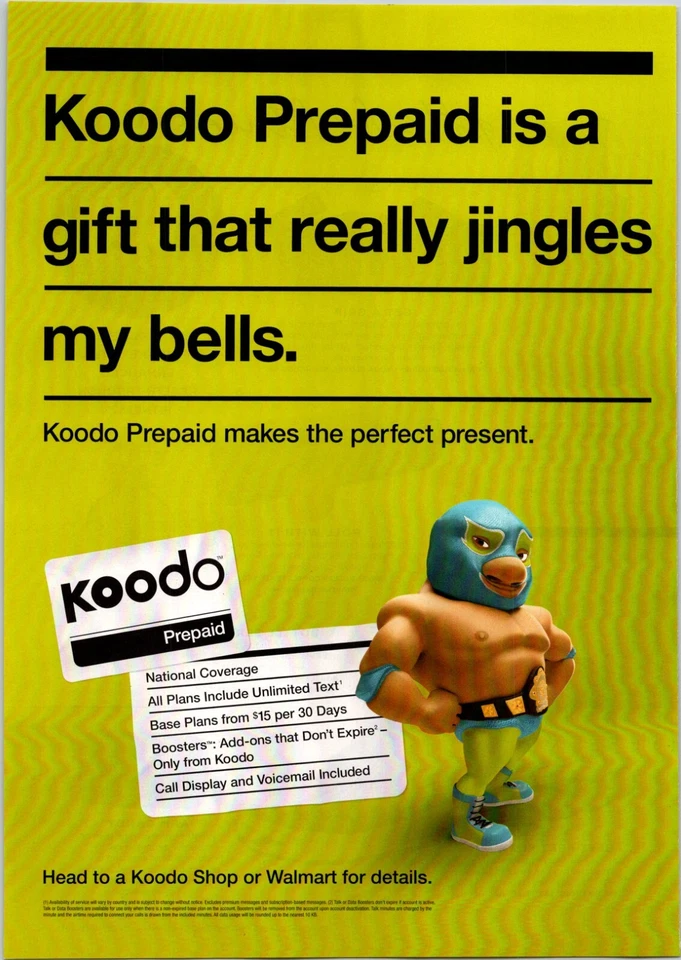 PRINT AD 2012 Koodo Prepaid Mobile El Tabador Jingles My Bells Canada Christmas - Image 1 of 1