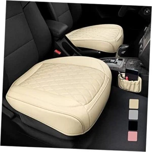 2 Pack Leather Front Car Seat Cover Bottom Car Seat, Anti-Slip and 2pcs beige - Picture 1 of 7