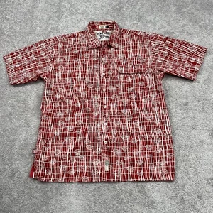 Ecko Unltd. Shirt Mens Large Complex Abstract Face Print Short Sleeve Red/White - Picture 1 of 16