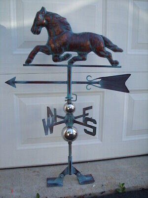 Horse Running Weathervane Antique Copper Finish Weather Vane Handcrafted • 158.11£
