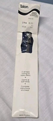 Vintage 1978 Talon Heavy Weight Separating Zipper Metal 20 in (50.8 cm) Navy - Image 1 of 4