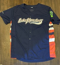 Vermont Lake Monsters Jersey Men XL Blue MiLB Baseball Minors MiLB VT USA Sga