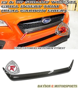 Fits 15-17 Subaru WRX STi Front Grill Insert Trim (Real Carbon Fiber) - Picture 1 of 5