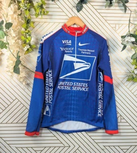 Nike United States Postal Service USPS Cycling Jersey Zip UP Size Medium READ - Picture 1 of 8