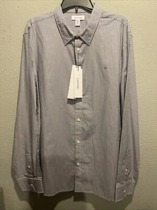 calvin klein Men Shirt XXL NEW STRIPE BLUE NWT - Picture 1 of 4