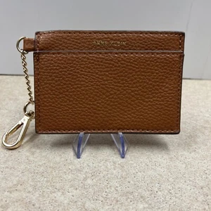 Anne Klein Credit Card ID License Holder Key Chain Slim Wallet Ladies Brown - Picture 1 of 6