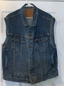 GILET DENIM UOMO VINTAGE LEVIS XL MADE IN USA - Foto 1 di 4