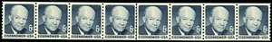 EISENHOWER 6 Cent Coil Strip of 8 Line in Center MNH Dull Gum Scott's 1401 (D) - Picture 1 of 2
