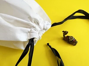 6 x 8 Inches 100% Cotton Reusable Storage Premium Quality Double Drawstring Bags - Picture 1 of 7