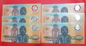 1988 $10 FRASER/JOHNSTON FIRST POLYMER NOTE TWIN 3 NOTES SAME NUMBER AA09,AA10 - Picture 1 of 10