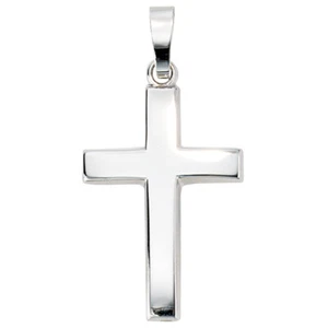 JOBO Anhänger Kreuz schlicht 585 Gold Weißgold Kreuzanhänger Weißgoldkreuz - Bild 1 von 1
