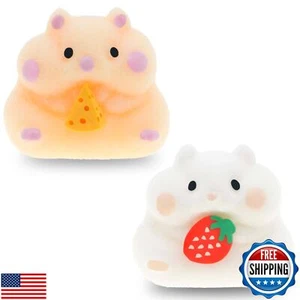 2 Stück Flauschige Hamster Taba Quetschspielzeug - Ultraweich Realistisch Haustier Quetschen - Kaw - Bild 1 von 5