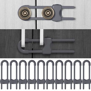 10 Pieces Cabinet Locks for Babies, U-Shaped Proofing Drawers Safety Child Lo... - Picture 1 of 6