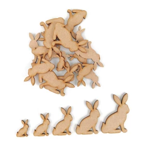 Sitzender Hase MDF Basteln Formen Holz Rohling Anhänger Deko Ostern Verzierungen Laser - Bild 1 von 4