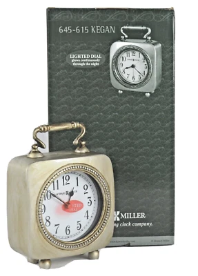 Howard Miller Kegan Pewter Finish Qaurtz Night-Glow Table Alarm Clock 645-615 - Image 1 of 4