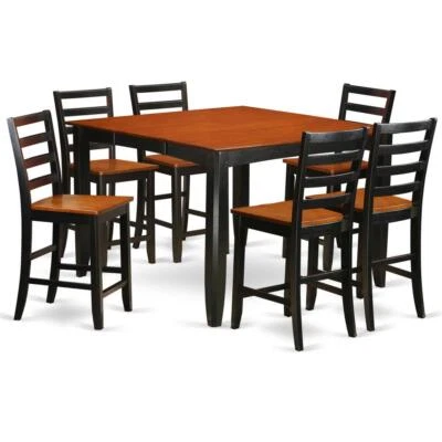 7  Pc  pub  Table  set-  Square  Counter  height  Table  and  6  Dining  Chairs - Image 1 of 4