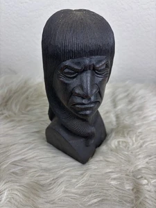 Vintage 1960s Tanzania East African Tribal Sculpture Carved Solid Ebony Wood - Picture 1 of 6