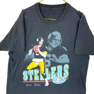 Vintage Pittsburgh Steelers Salem T-Shirt Large Single Stitch Nfl Bubby Brister - Picture 1 of 10