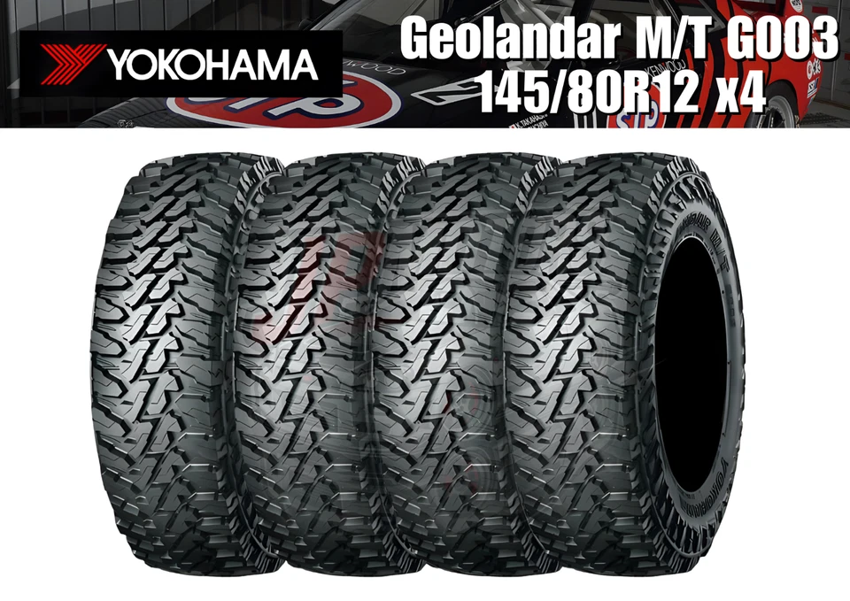 YOKOHAMA Geolandar M/T G003 145/80R12 x4 Mud Terrain Tire Kei Truck Kei Van JDM - Image 1 of 4