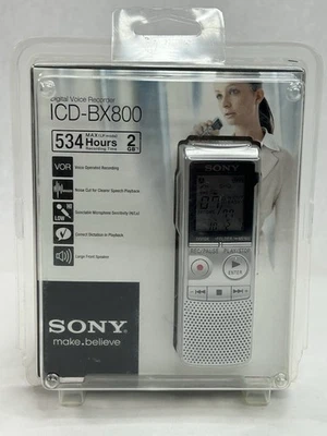 Sony ICD-BX800 2 GB Flash Memory Digital Voice Recorder (Silver) - Image 1 of 4