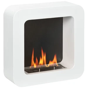 Wandkamin Heizung Bioethanol Clean Burn Flame Modern Design Weiß  - Bild 1 von 12