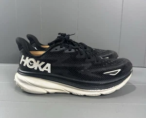 Zapatillas deportivas Hoka Clifton 9 para mujer talla 12B negras blancas usadas en excelente estado - Imagen 1 de 13