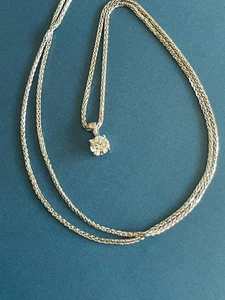 Solitär Diamant Collier 18 kt in Weißgold - Bild 1 von 5