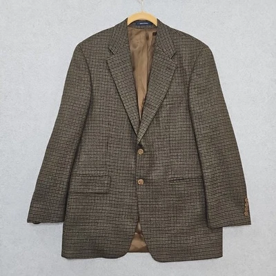 Vtg CHAPS Ralph Lauren Blazer 100% Pure Wool Brown HOUNDSTOOTH CANADA Men’s 40R - Image 1 of 4