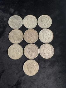 Peace Silver Dollar 1/2 Roll - 10 coins -Random Dates/Conditions - INV#7401 - Picture 1 of 3