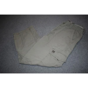 Pantaloni cargo Levis taglia 36 x 30 larghi larghi marrone chiaro piatto davanti cotone - Foto 1 di 8