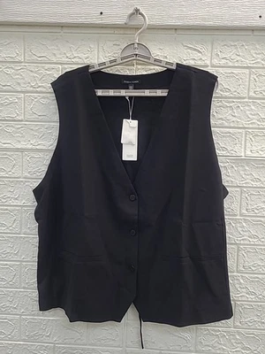 Nuevo Chaleco Eileen Fisher 100% Seda Cuello en V Corto Para Mujer Talla EE. UU. 3X Foto 1 de 4