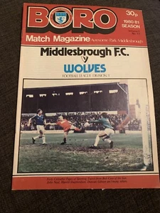 1980 Middlesbrough V Wolverhampton Wanderers Football Programme - Picture 1 of 2