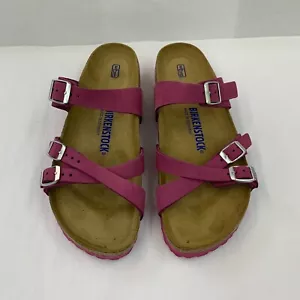 Birkenstock Nuovo con Scatola Franca Fucsia Scuro Nubuck Piede Morbido Nar Taglia Selezionata - Foto 1 di 5