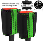 Black Green  Stripe 2X Seat Belt Leather Covers For Bmw Mini R55 R56 R57 07-14